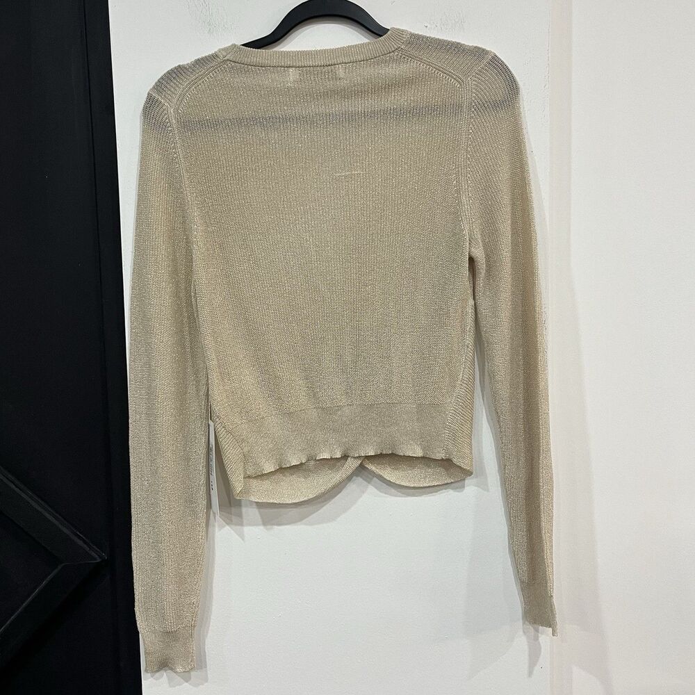 NWT Anthropologie Bishop + Young Gold Twist Front Sweater Knit Top Size Medium - Picture 5 of 5